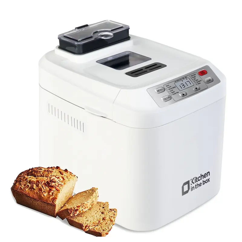Bread Maker Machine, 12-in-1 Automatic Bread Maker with Auto Fruit Nut Dispenser, 2 LB Large Capacity, Gluten-Free, 13H Delay Timer, 1H Keep Warm, 3 Crust Colors