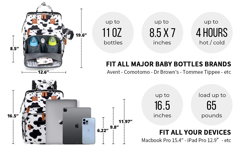Kabaqoo Diaper Bag Backpack for New Moms - Multifunctional, Waterproof, Large Capacity, Lightweight, Portable, Multi-Compartment, Foldable with Mosquito Net for Newborn Travel & Everyday Use