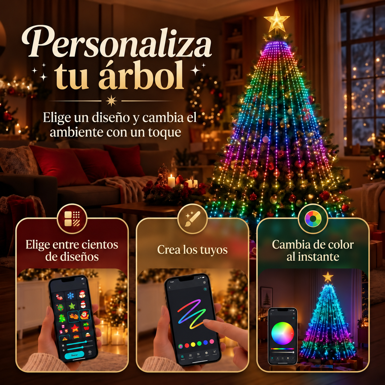 Patrones, colores y diseños personalizables
