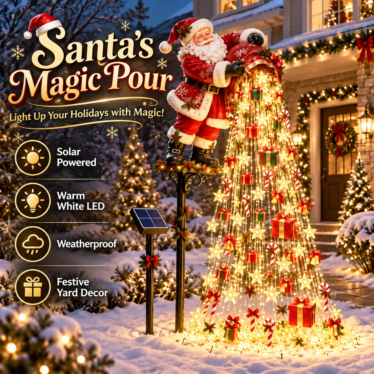 🎅 Santa’s Magic Pour – Flowing LED Christmas Garden Light🎁