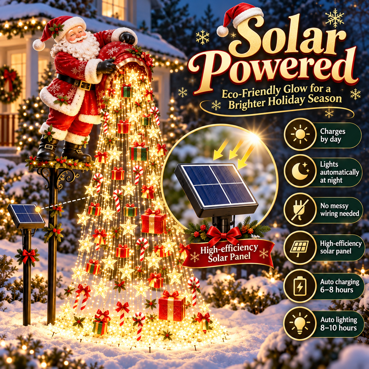 🎅 Santa’s Magic Pour – Flowing LED Christmas Garden Light🎁
