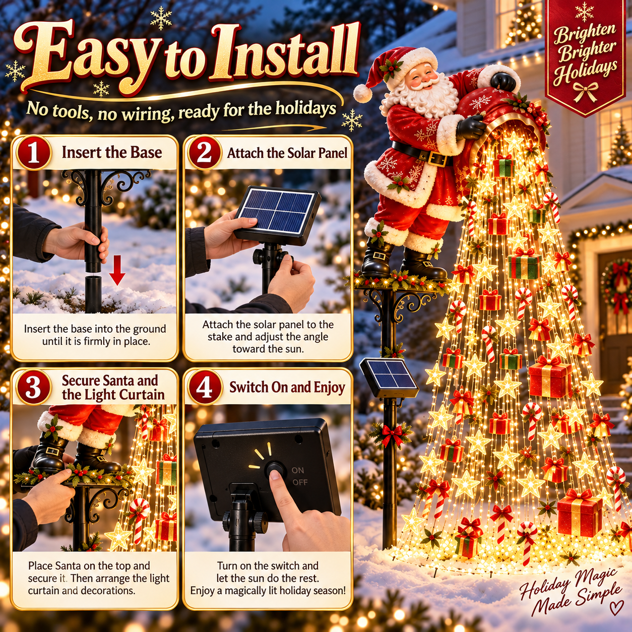 🎅 Santa’s Magic Pour – Flowing LED Christmas Garden Light🎁
