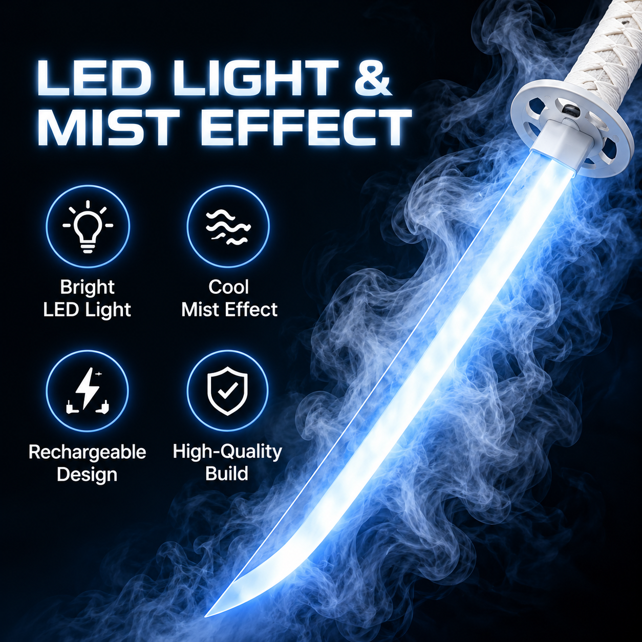 JovrelMist Blade - LED Light-Up Sword with Mist Effect