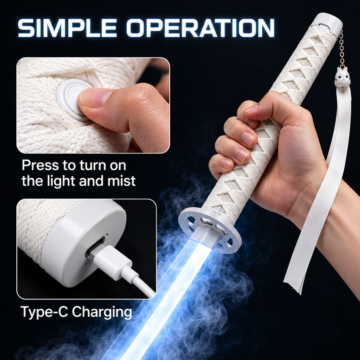 JovrelMist Blade - LED Light-Up Sword with Mist Effect
