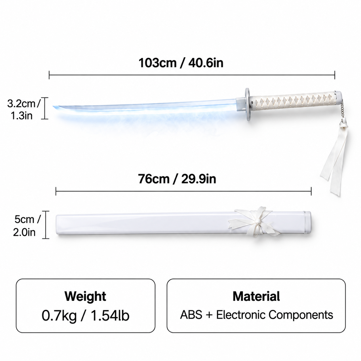 JovrelMist Blade - LED Light-Up Sword with Mist Effect