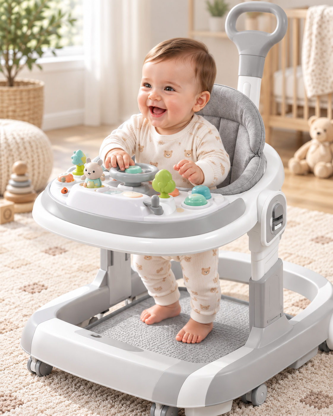 Baby playing with activity tray