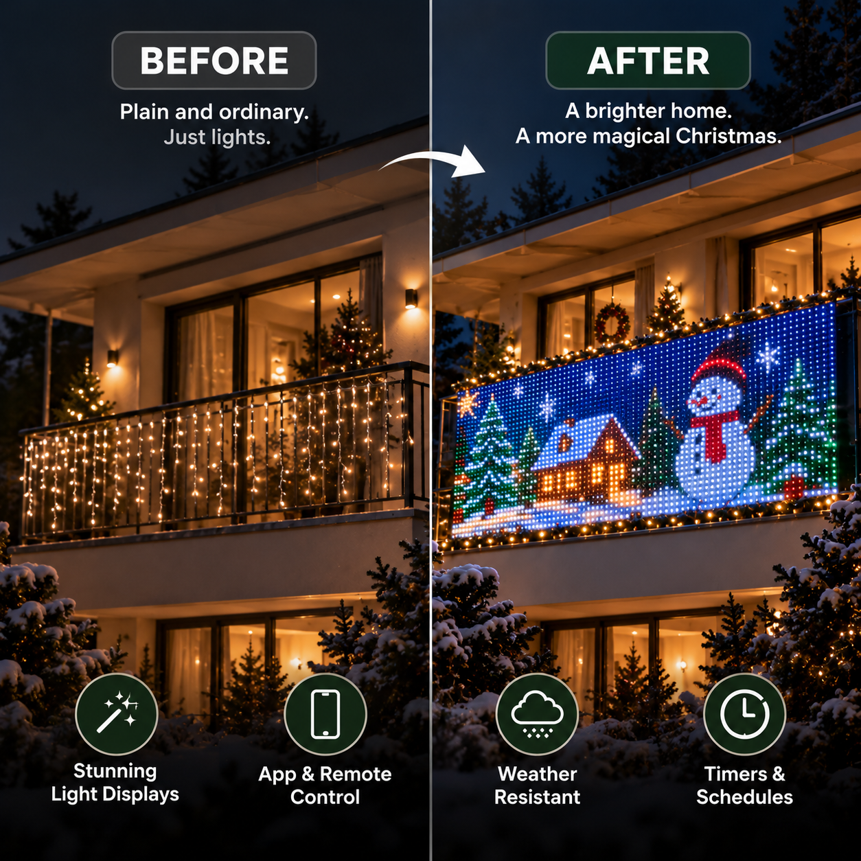 Bdzuml™ Smart Animated Christmas Balcony Lights