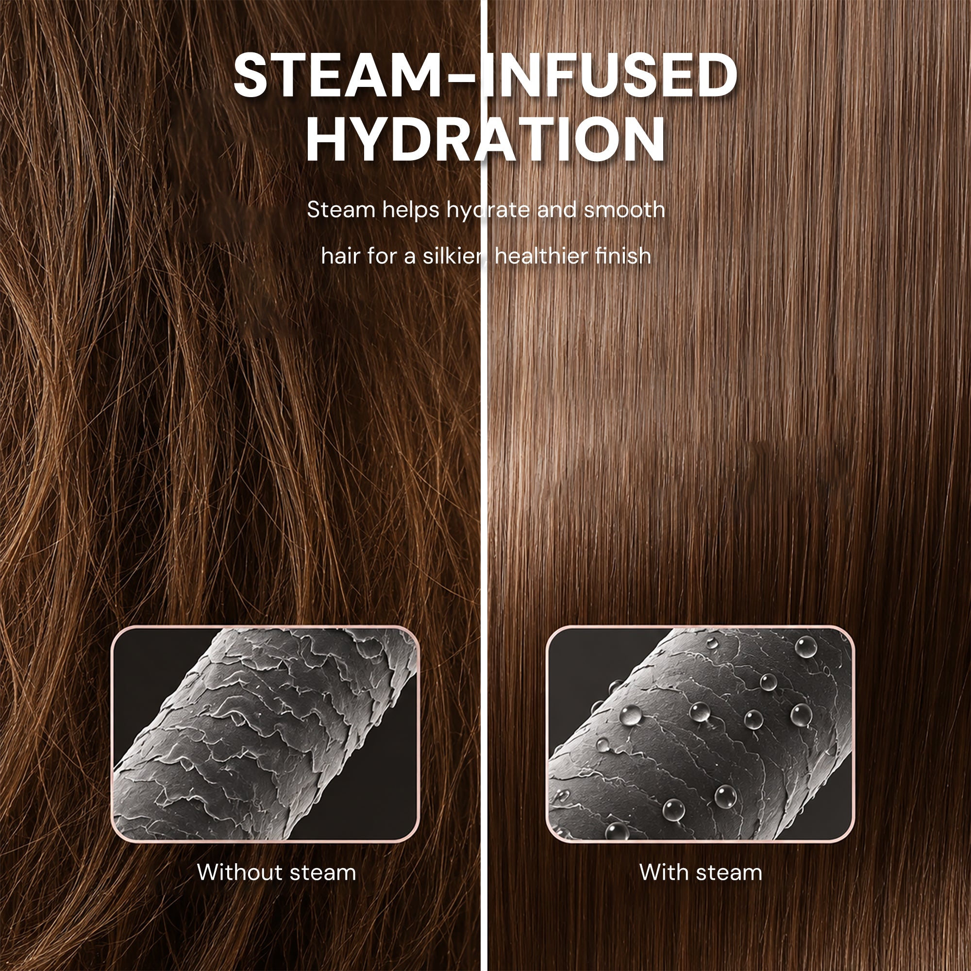 Steam Hair Straightener & Curling Tool, Infrared Protection, Frizz Smoothing for All Hair Types