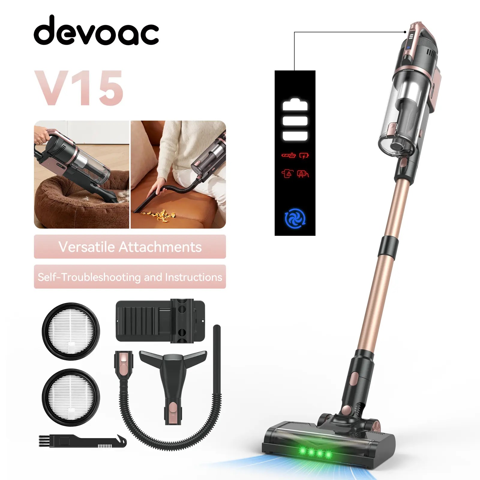 Devoac N3P Cordless Stick Vacuum Cleaner