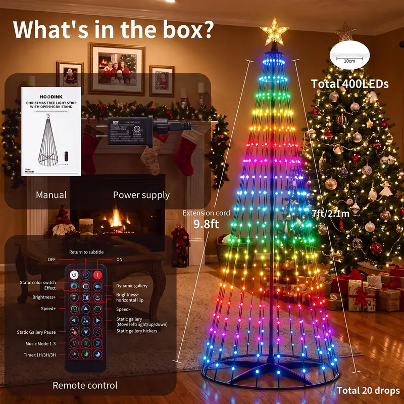 Smart Christmas Tree Lights | 400 RGB LEDs & App Control