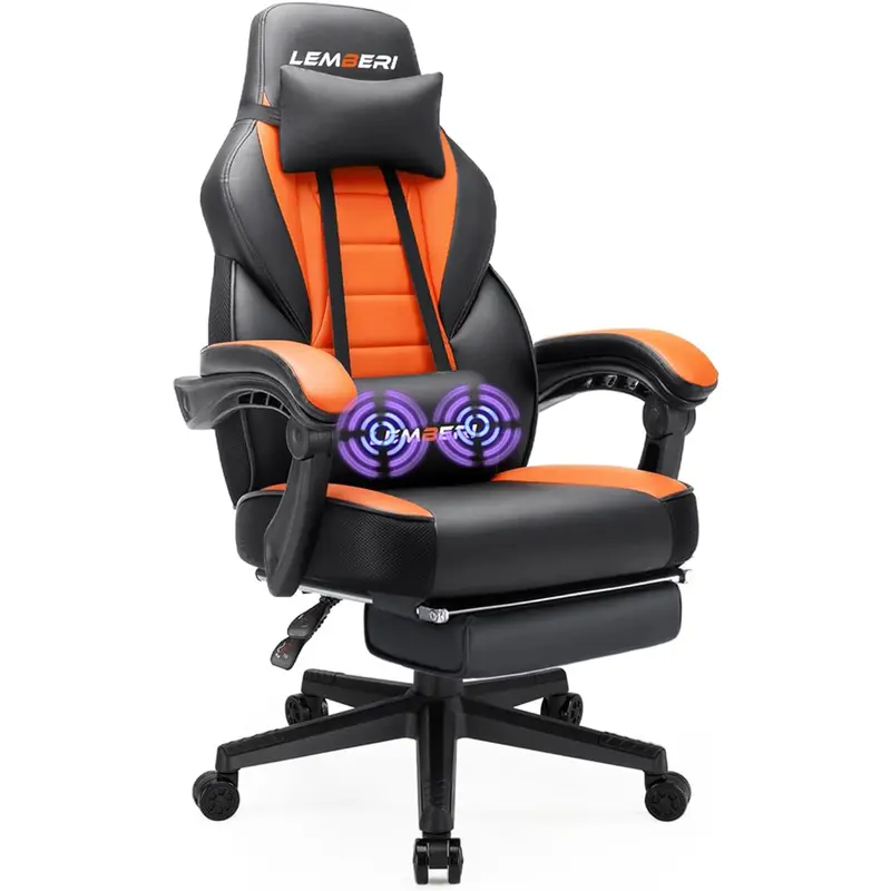 Gaming Chairs for Adults,Ergonomic Video Game Chairs with footrest,Big and Tall Gaming Chair 400lb Weight Capacity, Racing Style Computer Gamer Chair with Headrest and Lumbar Support