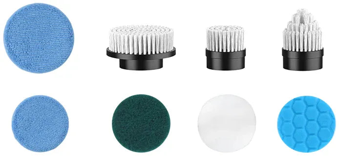 Eight replacement cleaning heads for electric spin scrubber
