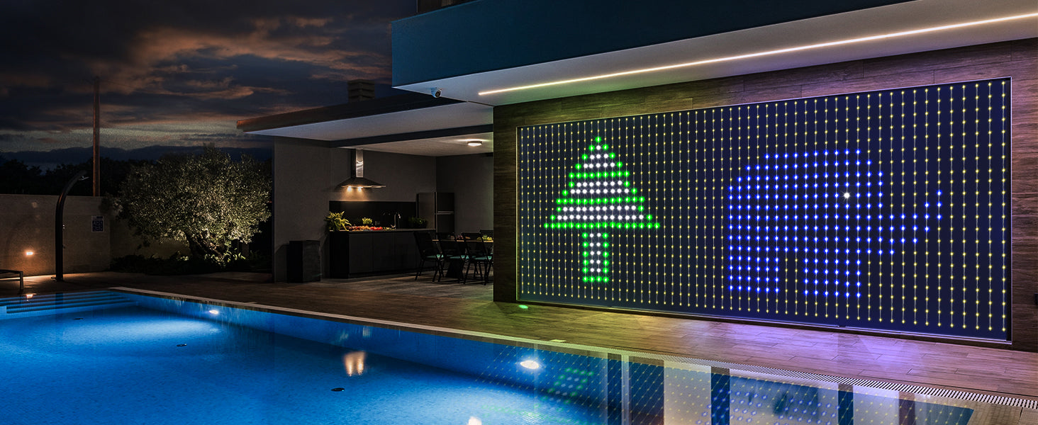 Outdoor smart curtain lights with IP65 waterproof rating