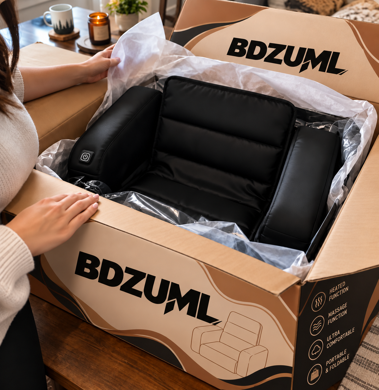 BDZUML heated seat being unboxed