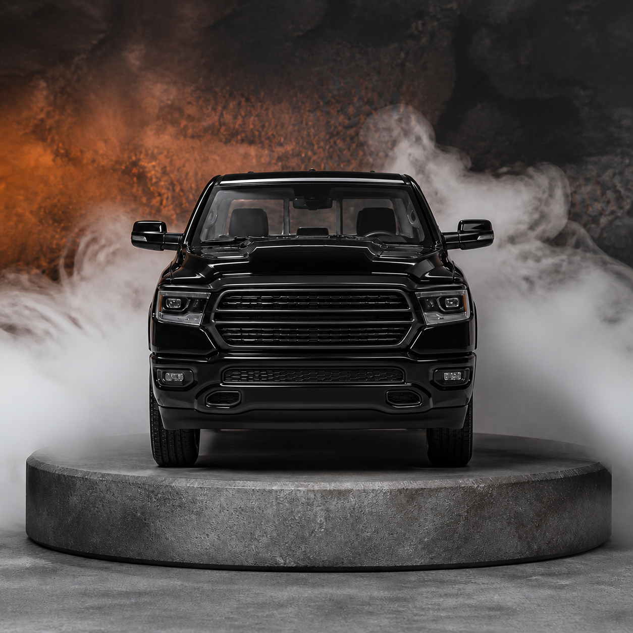 Black Ram truck diffuser, front view