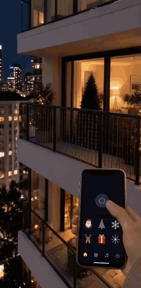 BDZUML Smart LED Balcony Christmas Lights