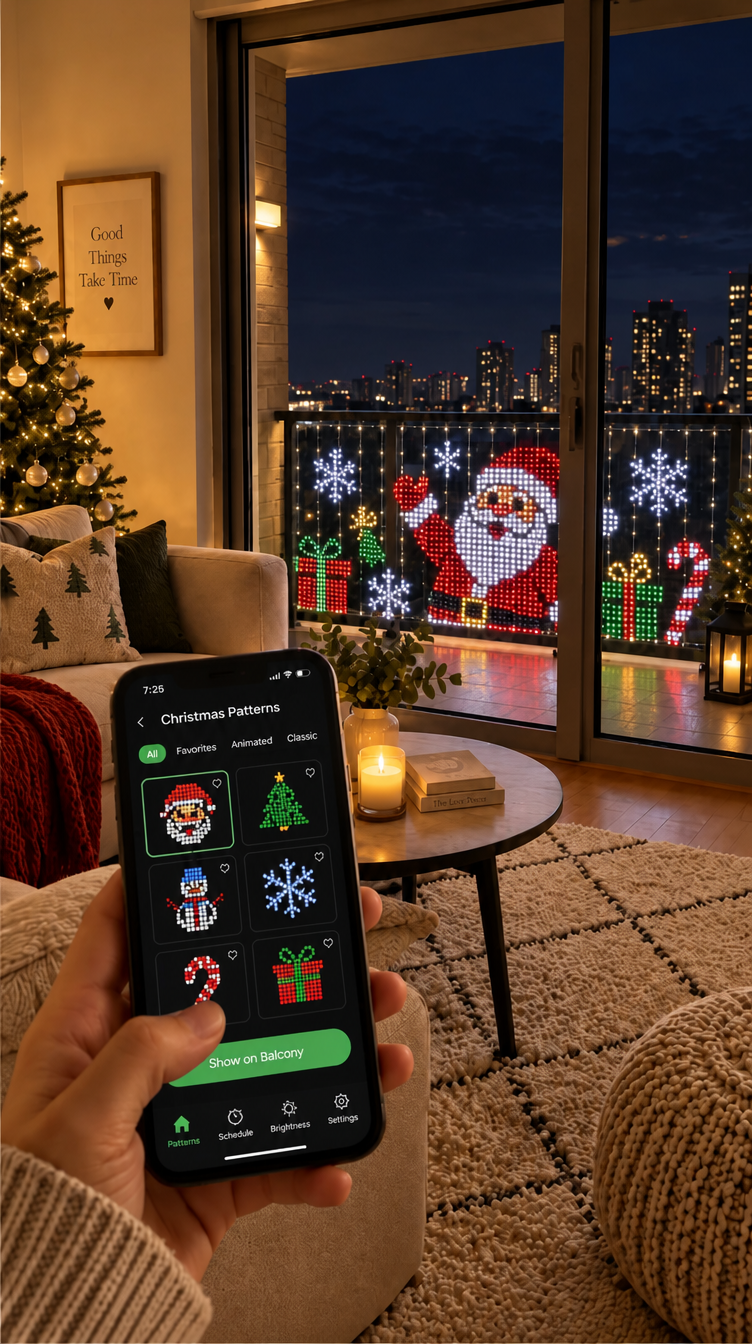 BDZUML Smart LED Balcony Christmas Lights