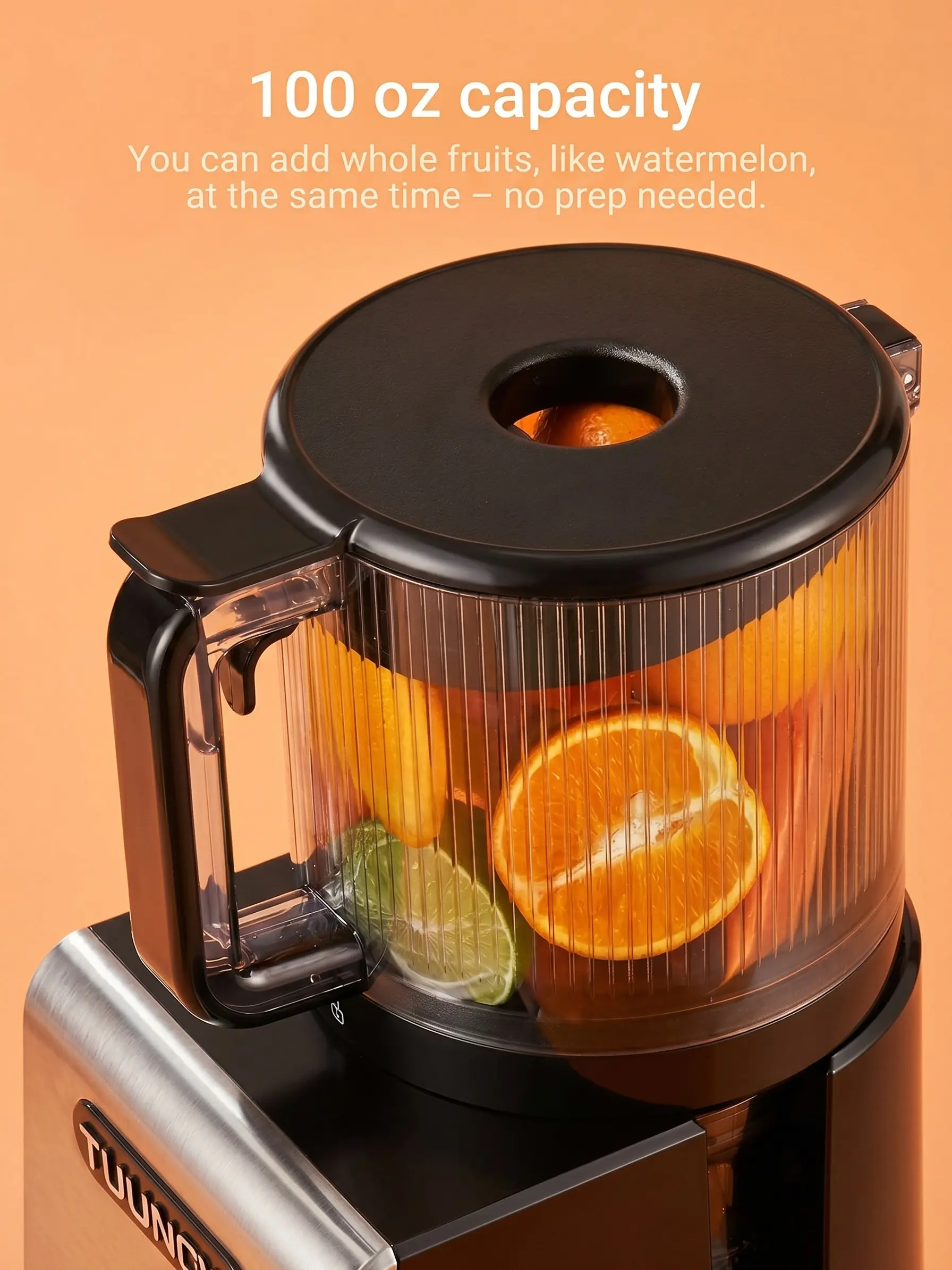 Cold Pressed Juicer - 6.5 in Extra Large Feed Chute Kitchen Accessories, Knob Control Adjustable Speed, Whole Fruit & Vegetable Compatible, Easy to Clean, High Juice Yield, BPA Free, Ideal for Fitness Routines & Gifting, Meal Prep & Family Meals