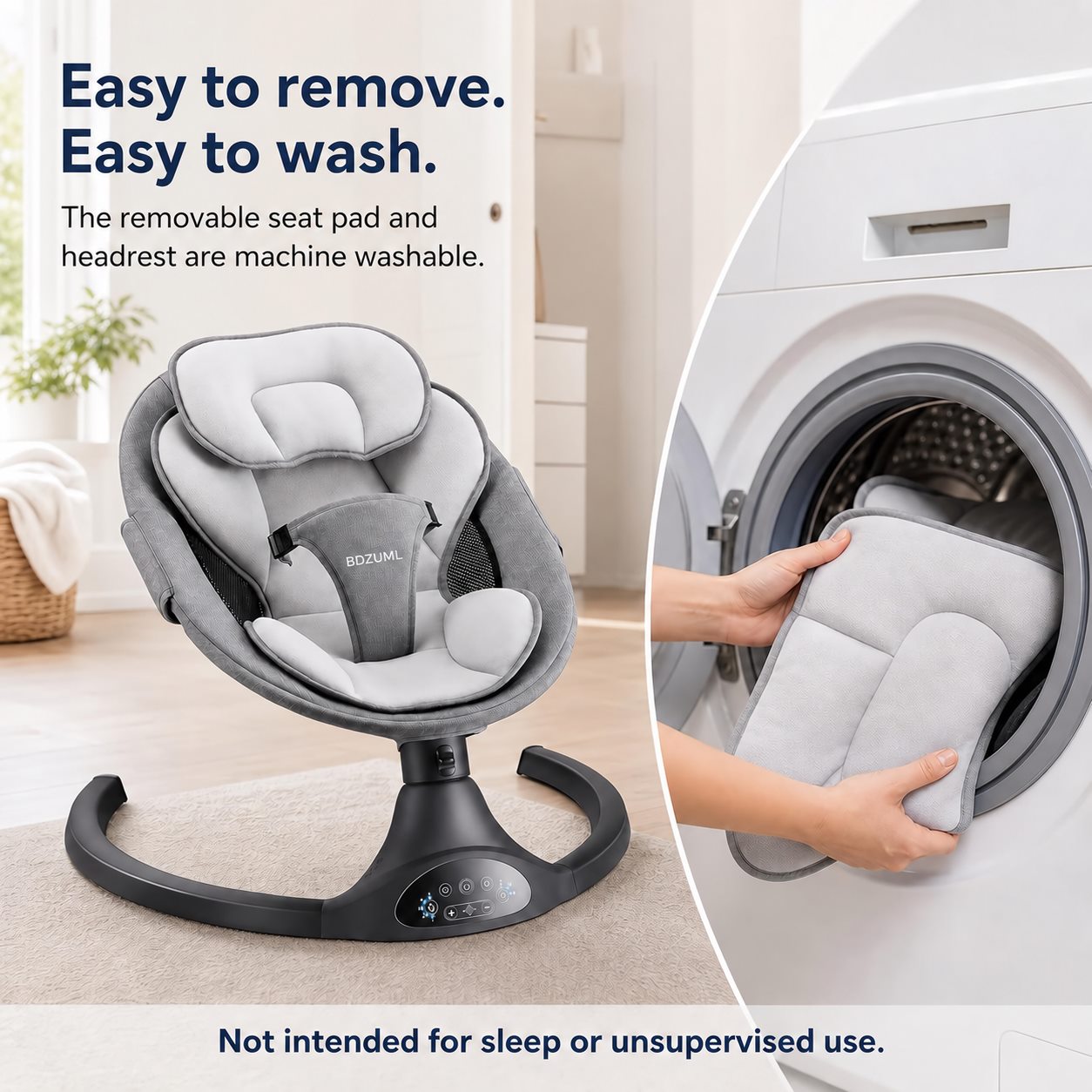 BDZUML removable machine washable seat pad and headrest