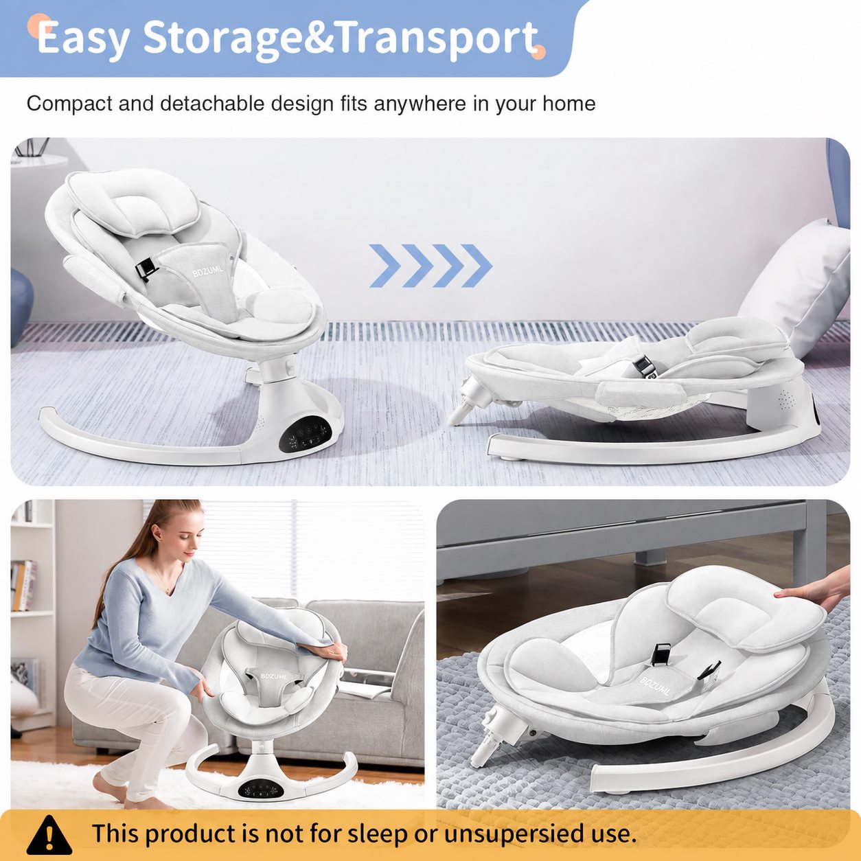 BDZUML baby swing compact detachable storage and transport