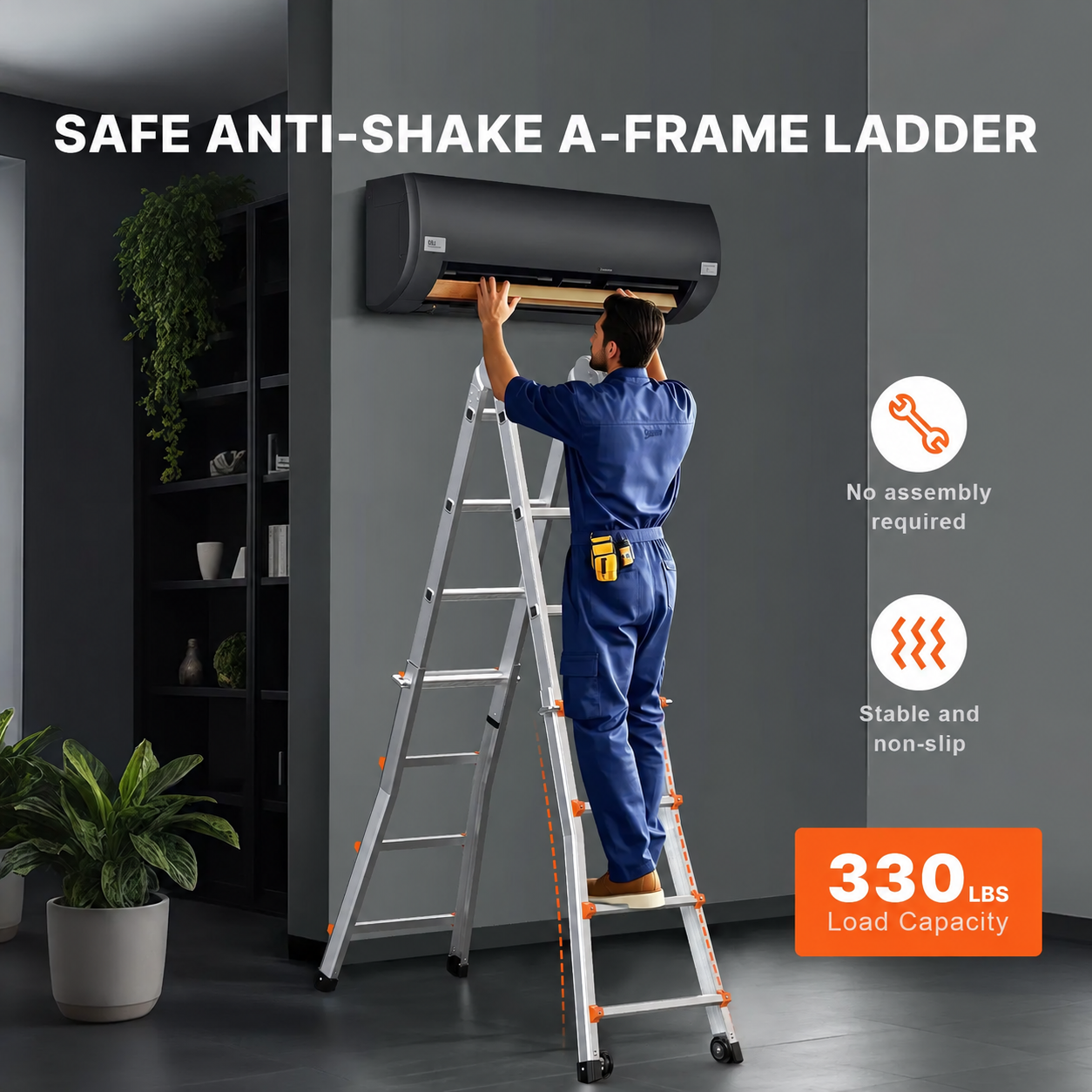 A-frame ladder in household use