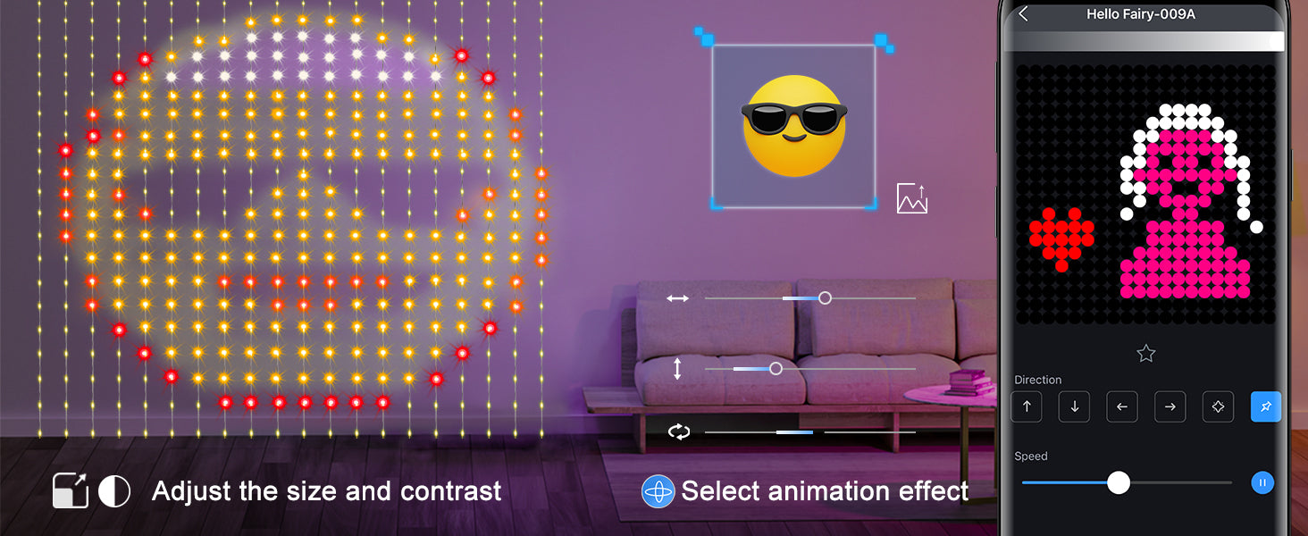 app controlled curtain lights