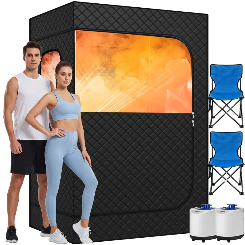 Portable Home Steam Sauna Box, Foldable Full Body Sauna Tent with 1200W 3L Steamer