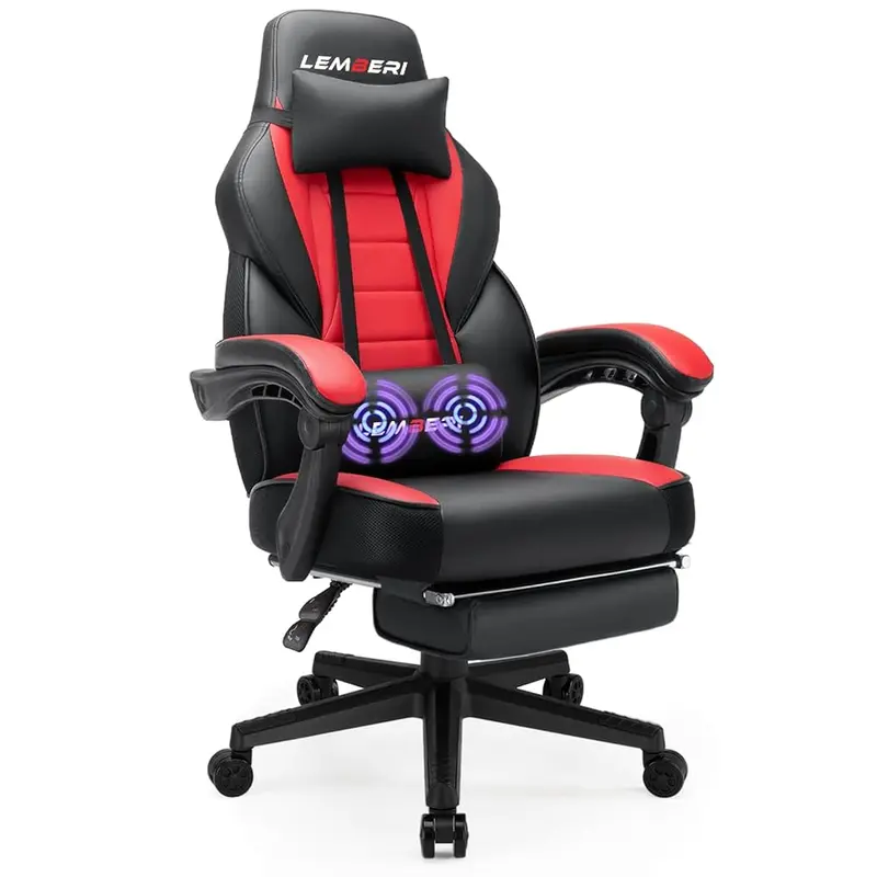 Gaming Chairs for Adults,Ergonomic Video Game Chairs with footrest,Big and Tall Gaming Chair 400lb Weight Capacity, Racing Style Computer Gamer Chair with Headrest and Lumbar Support