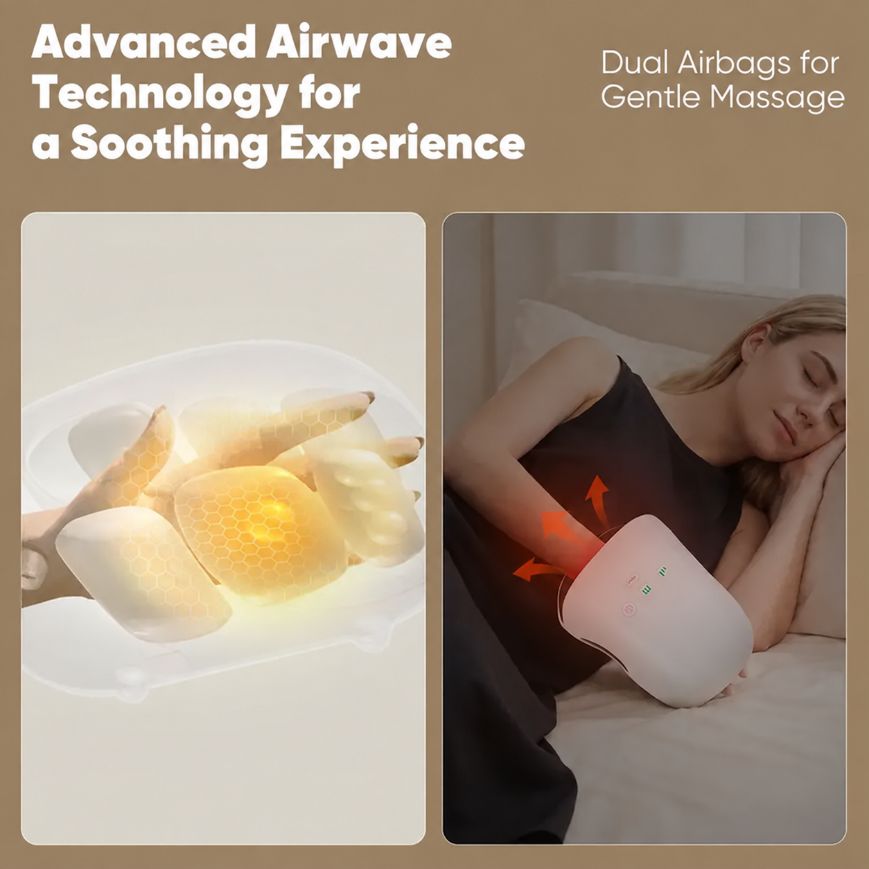 Portable Cordless Hand Massager 026H White Heating