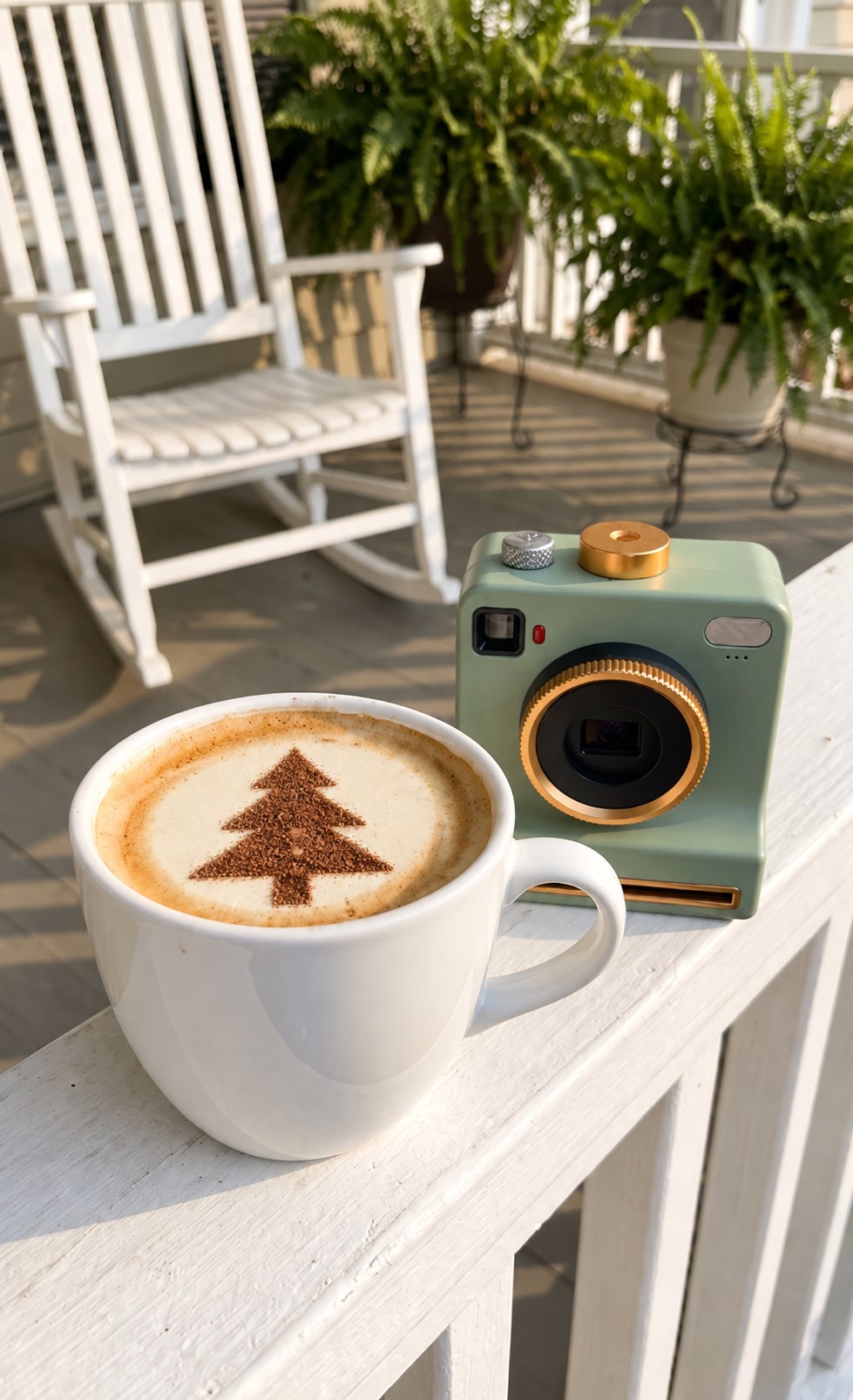 White coffee mug with a digitally styled Christmas tree design