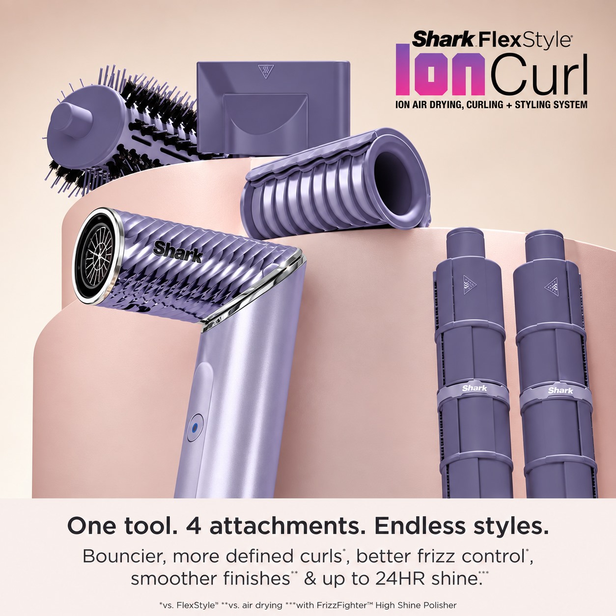 IonCurl product and four attachments