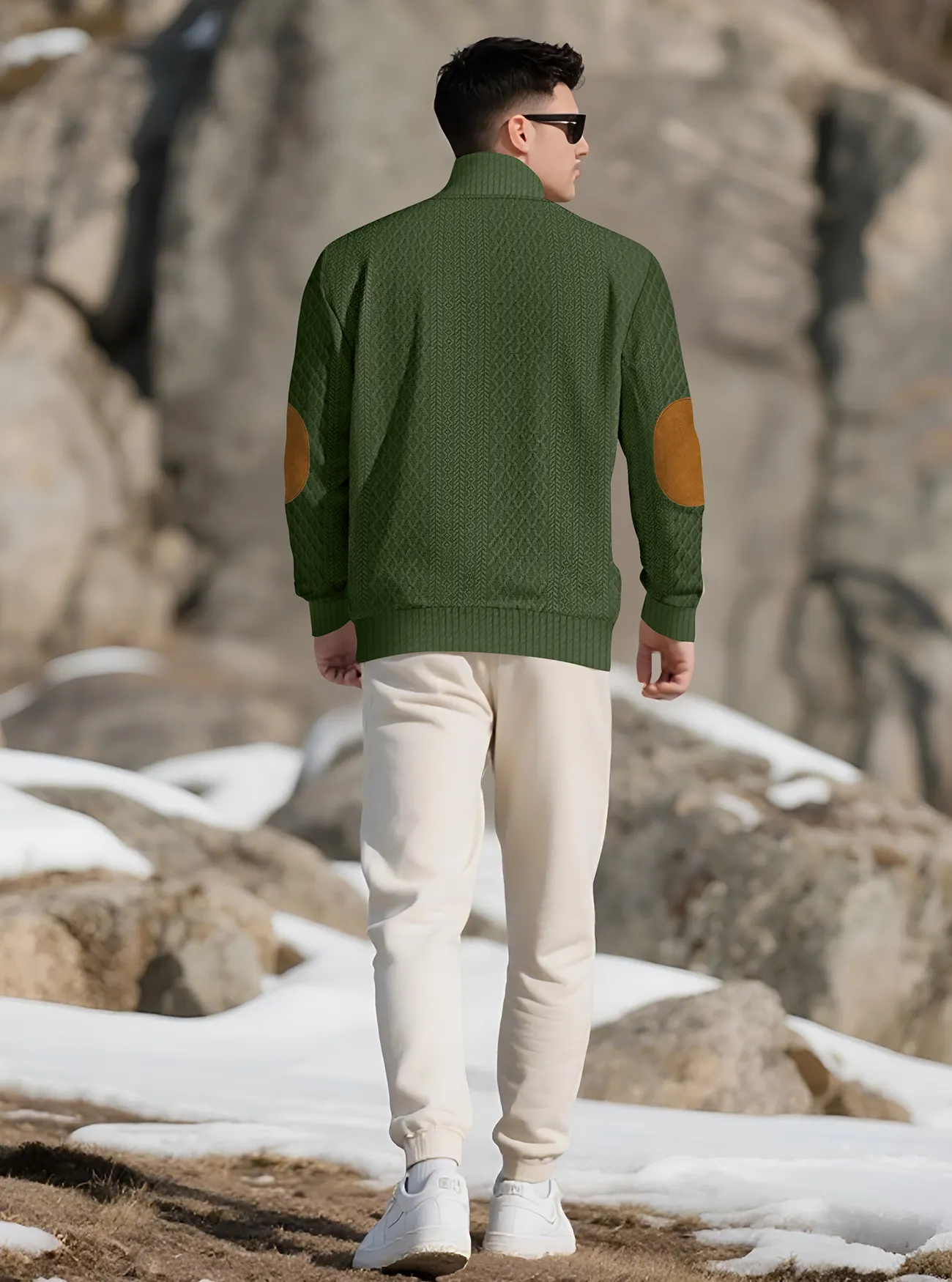 Textured knit sweater detail