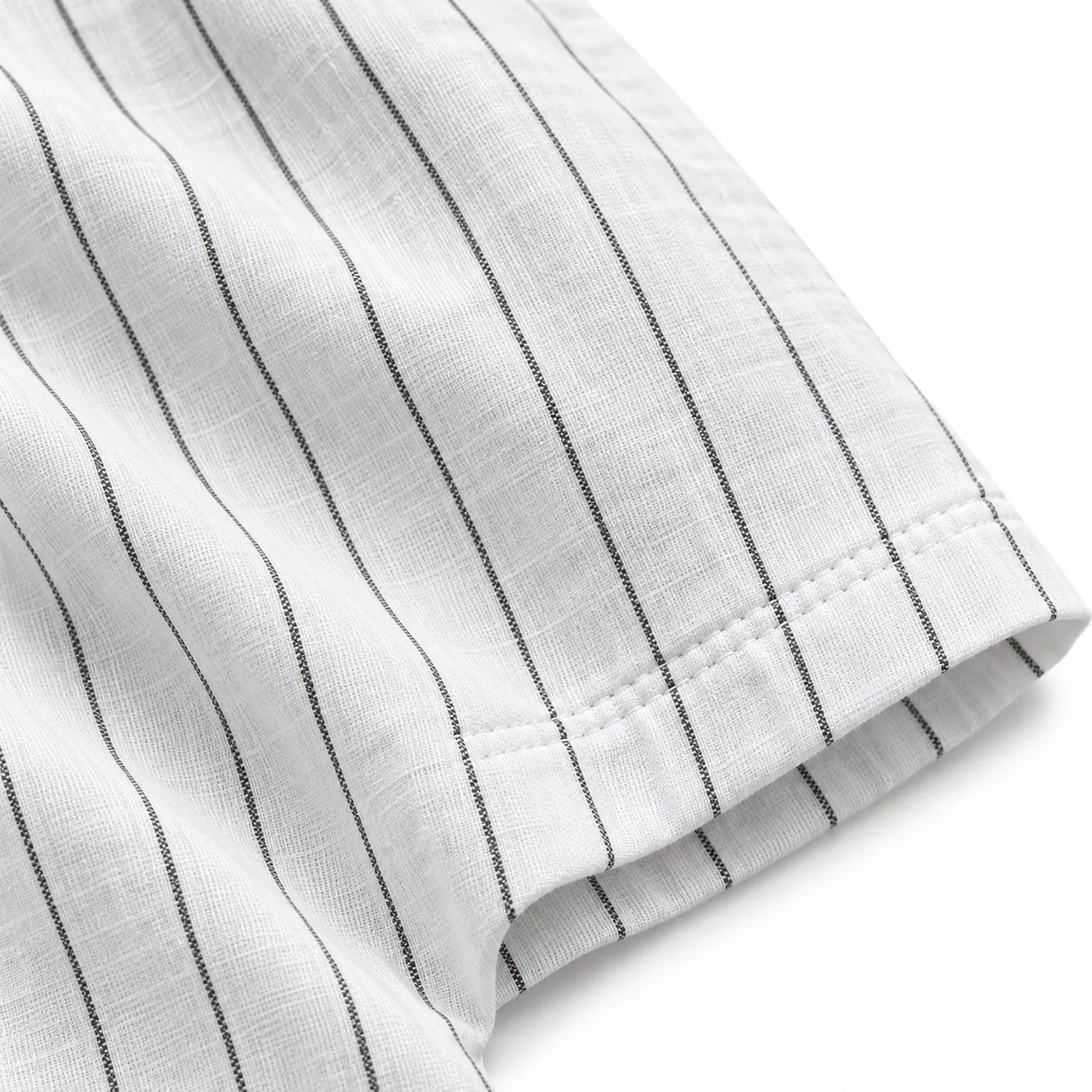 Striped hooded pullover detail