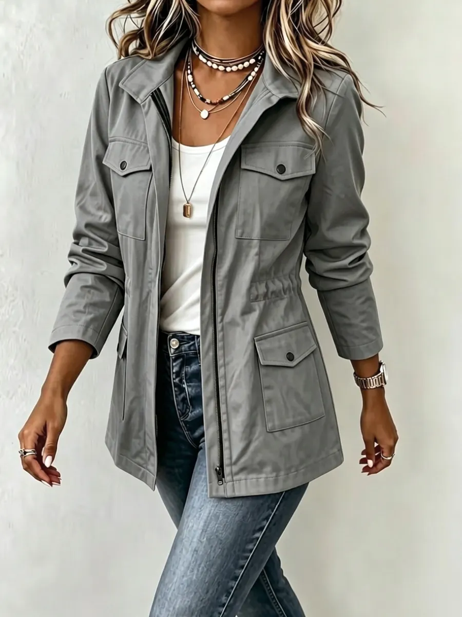🤲LAST DAY SAVE 49% ⏰Casual Safari Anorak Jacket Zip Up Military Coat with Pockets