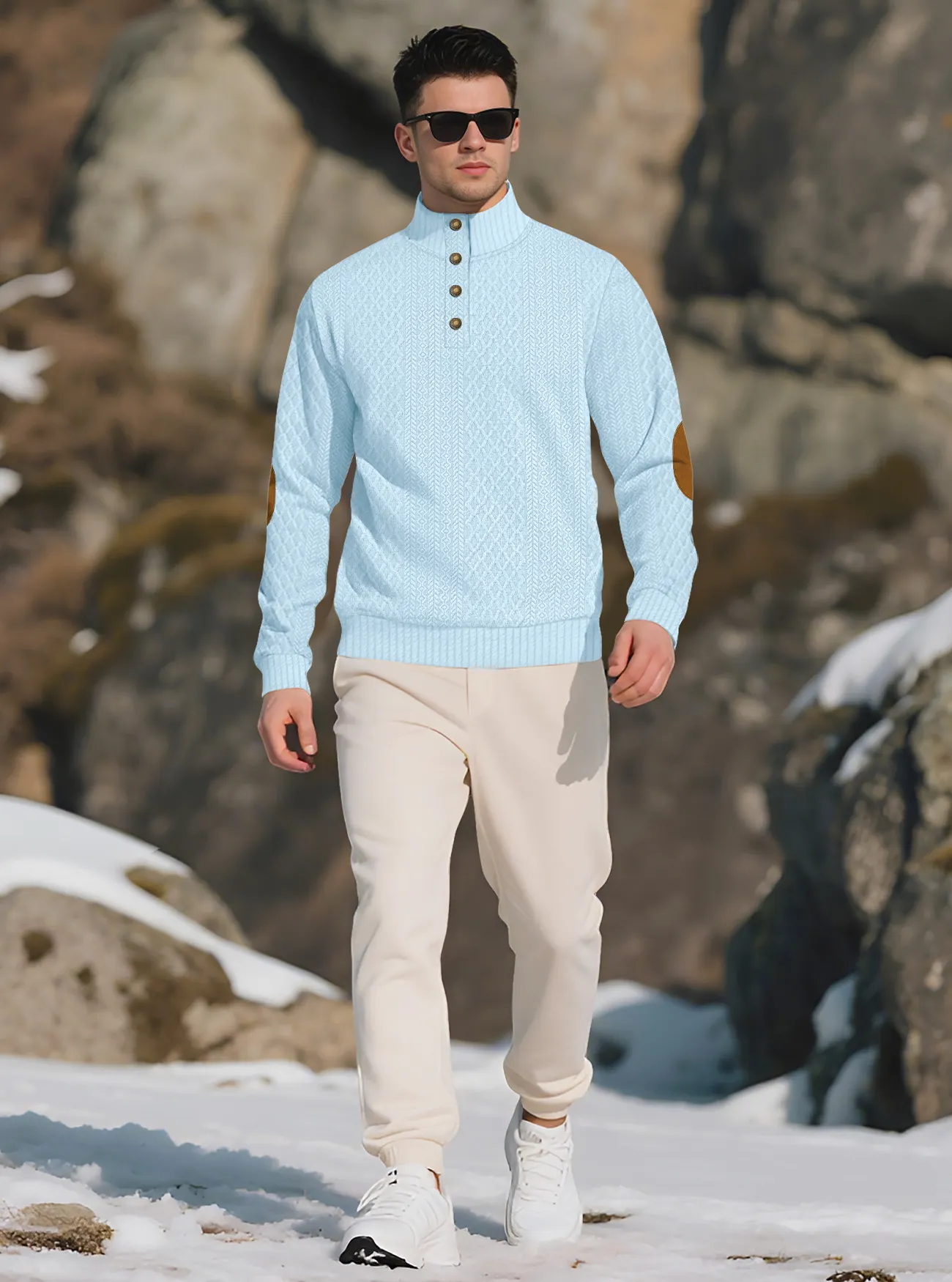 Textured knit sweater detail