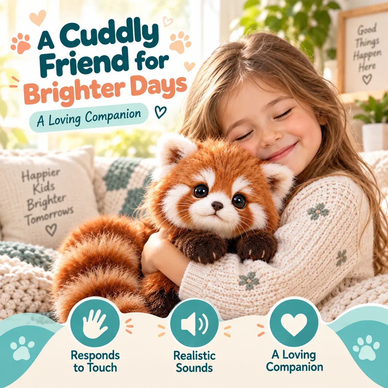 🐾❤️ Best Sellers CuddlePurrTM Red Panda – Interactive Plush Companion | A Little Friend, A Lot of Love