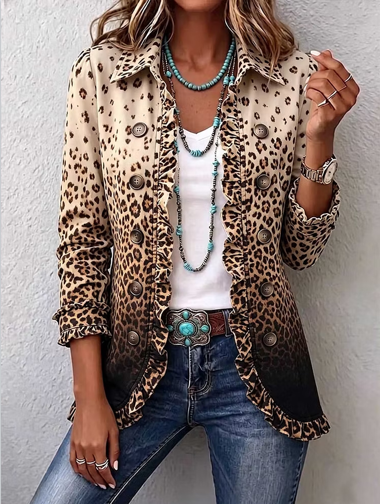 🤲LAST DAY SAVE 49% ⏰Boho-chic Floral Embroidered Utility Ruffled Trim Jacket