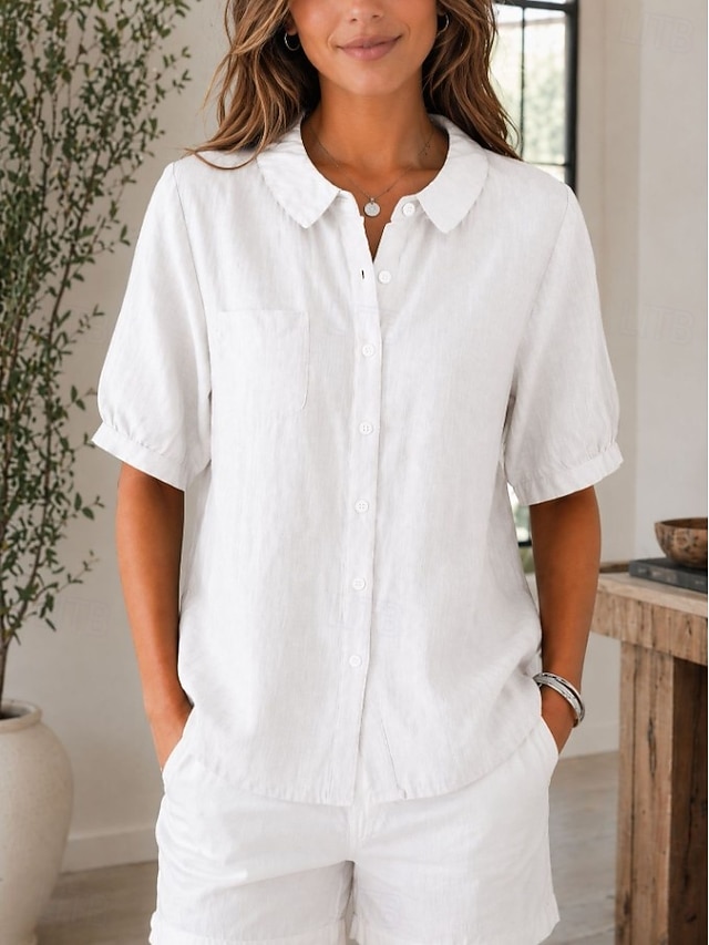 The Effortless Coastal Button-Down Blouse