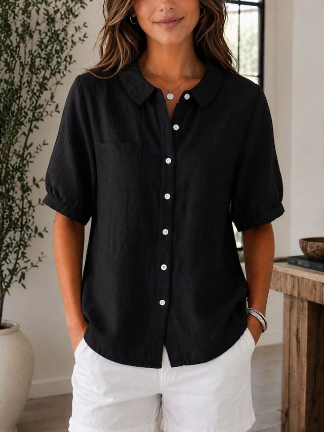 The Effortless Coastal Button-Down Blouse