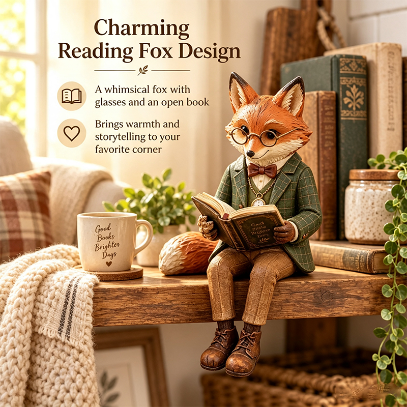 Reading Fox Ornament