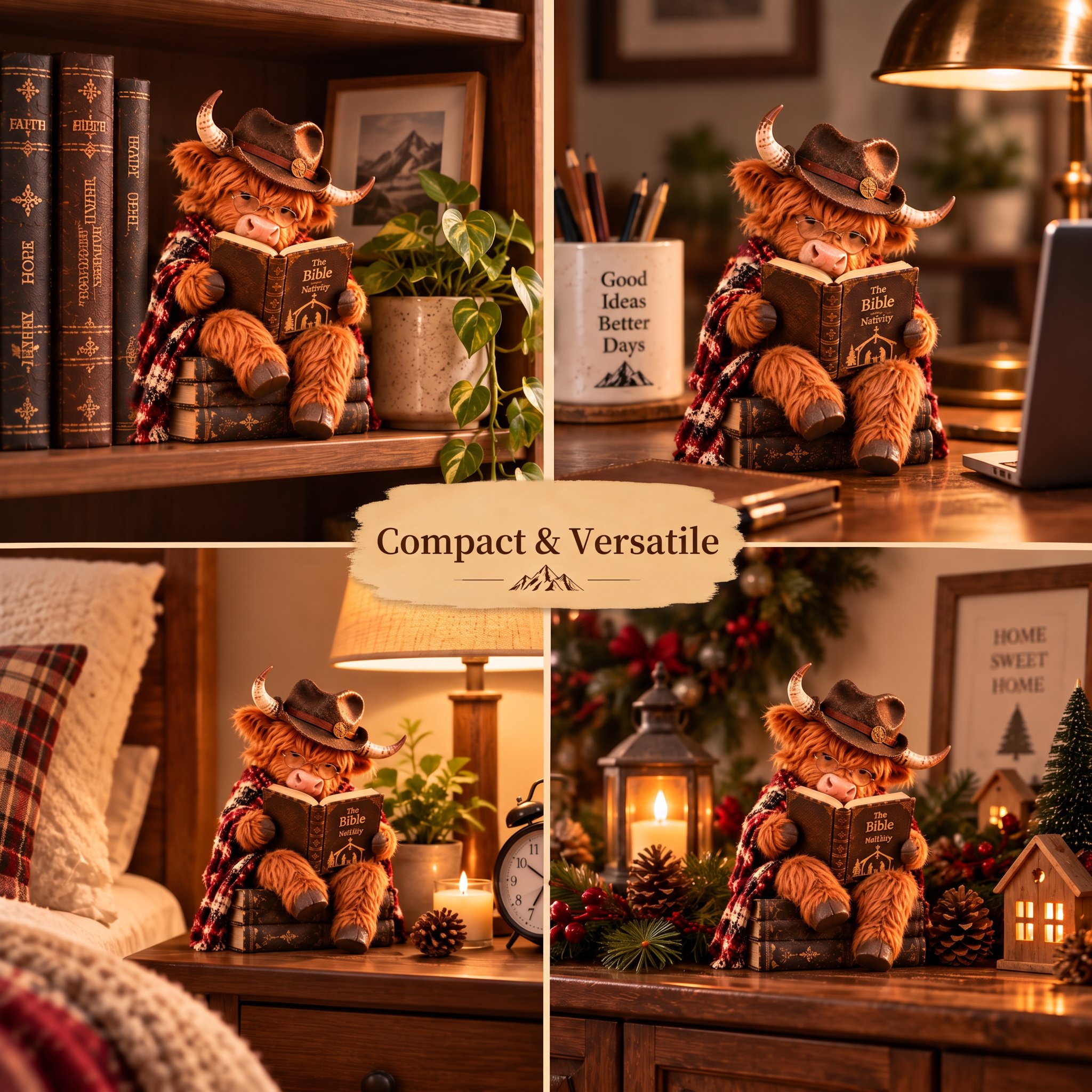 Highland Cow Christmas Home Display