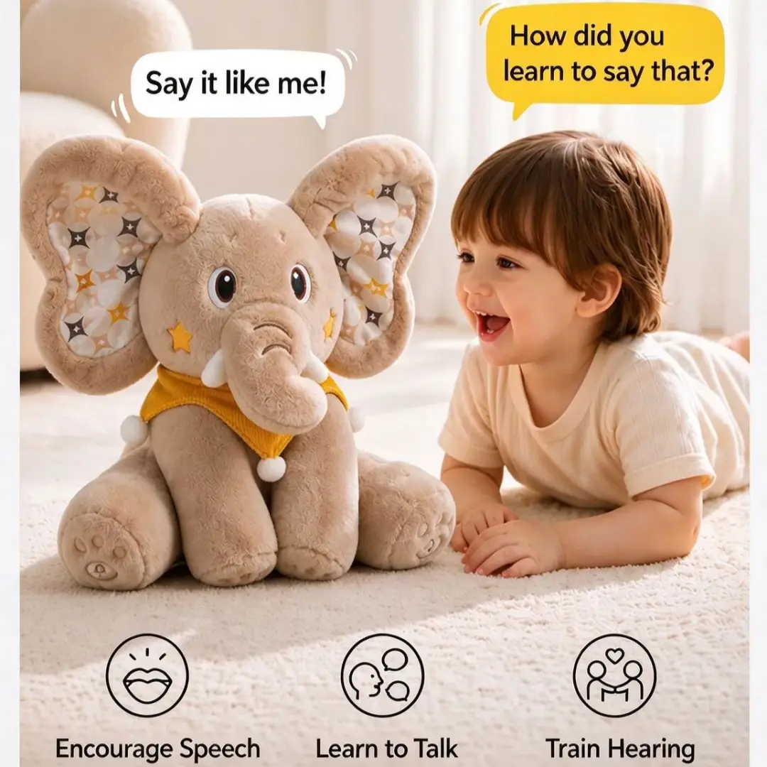 🐘Peek-A-Boo Singing Elephant Plush Toy – Interactive Musical Stuffed Animal
