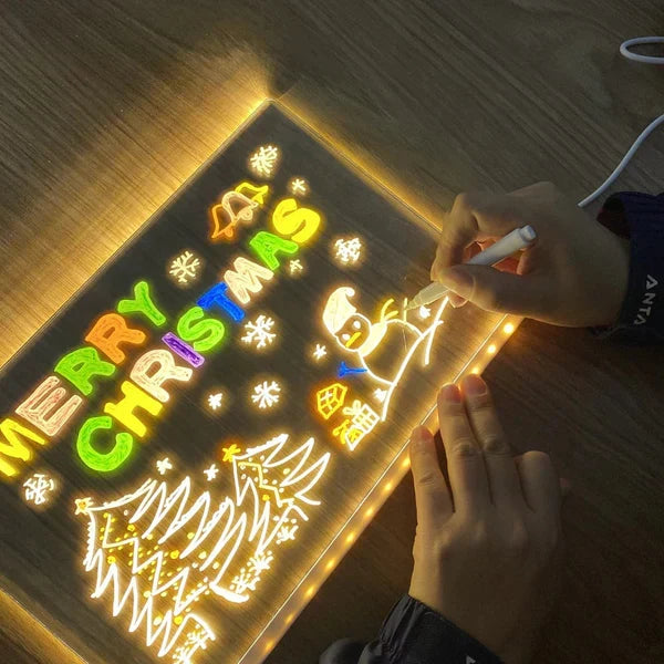 🔥✨ LED Note Board 🎨Includes 7 colour pens, bright display & reusable – Perfect for messages, reminders & creative fun 🖍️