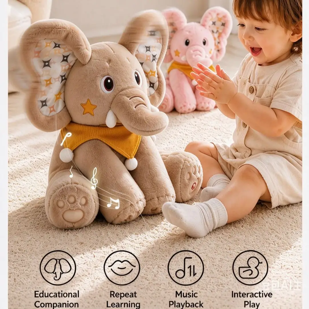 🐘Peek-A-Boo Singing Elephant Plush Toy – Interactive Musical Stuffed Animal