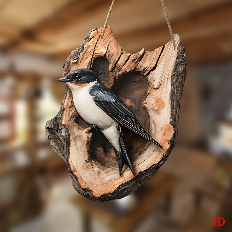 Whimsical Wooden Bird Wall Art