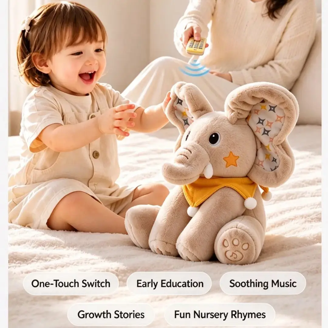 🐘Peek-A-Boo Singing Elephant Plush Toy – Interactive Musical Stuffed Animal