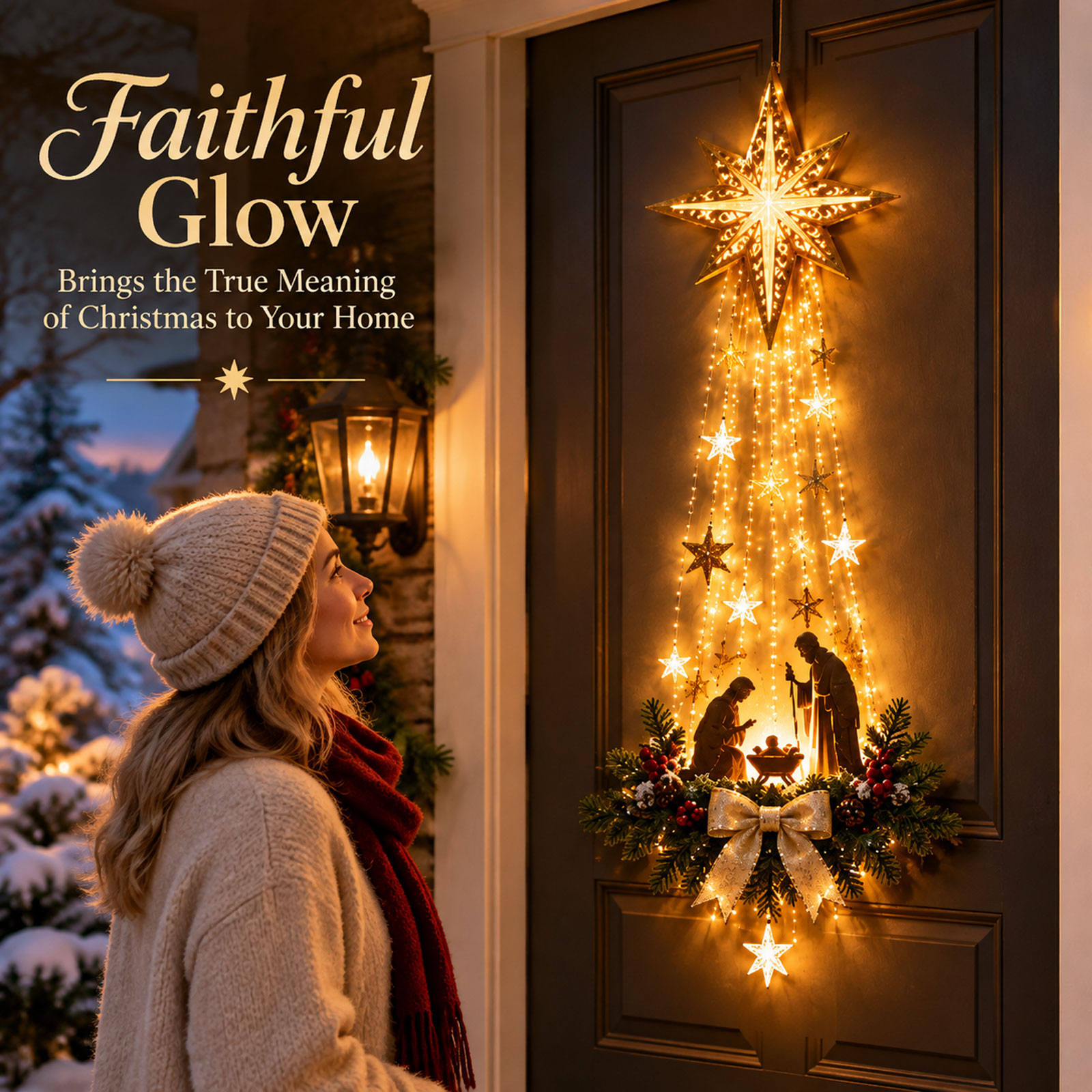 ✝️ Bethlehem Star of Faith™ – Lighted Nativity Wall Decor