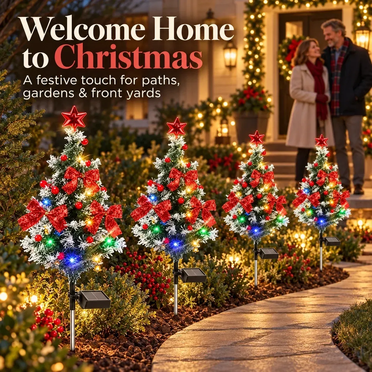 Garden pathway Christmas decor