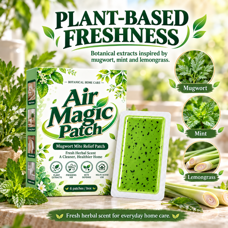 🌿 Buy 1 Get 1 Free - Mugwort Mite Repellent Patches ✨Long‑Lasting Home Mite Deterrent Patch, Natural Herbal Mite Control for Closet Bed Sofa, 6 Patches Per Pack