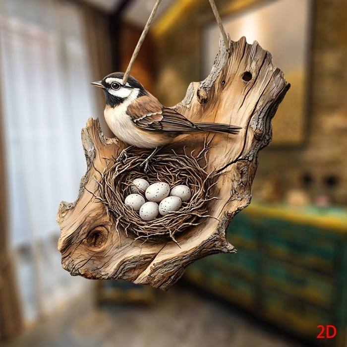 Nesting bird wall hanging